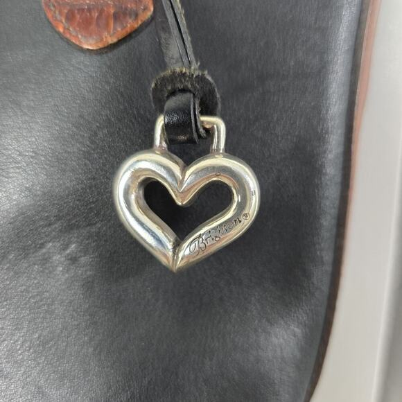 Brighton 90s Medium Brown Black Shoulder Tote Bag Purse 852249 Minimalist Mature - Picture 3 of 14